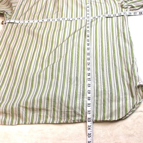 Isaia Striped Cotton Button Up Mens Size 44 Neck 17.5 - Picture 7 of 8